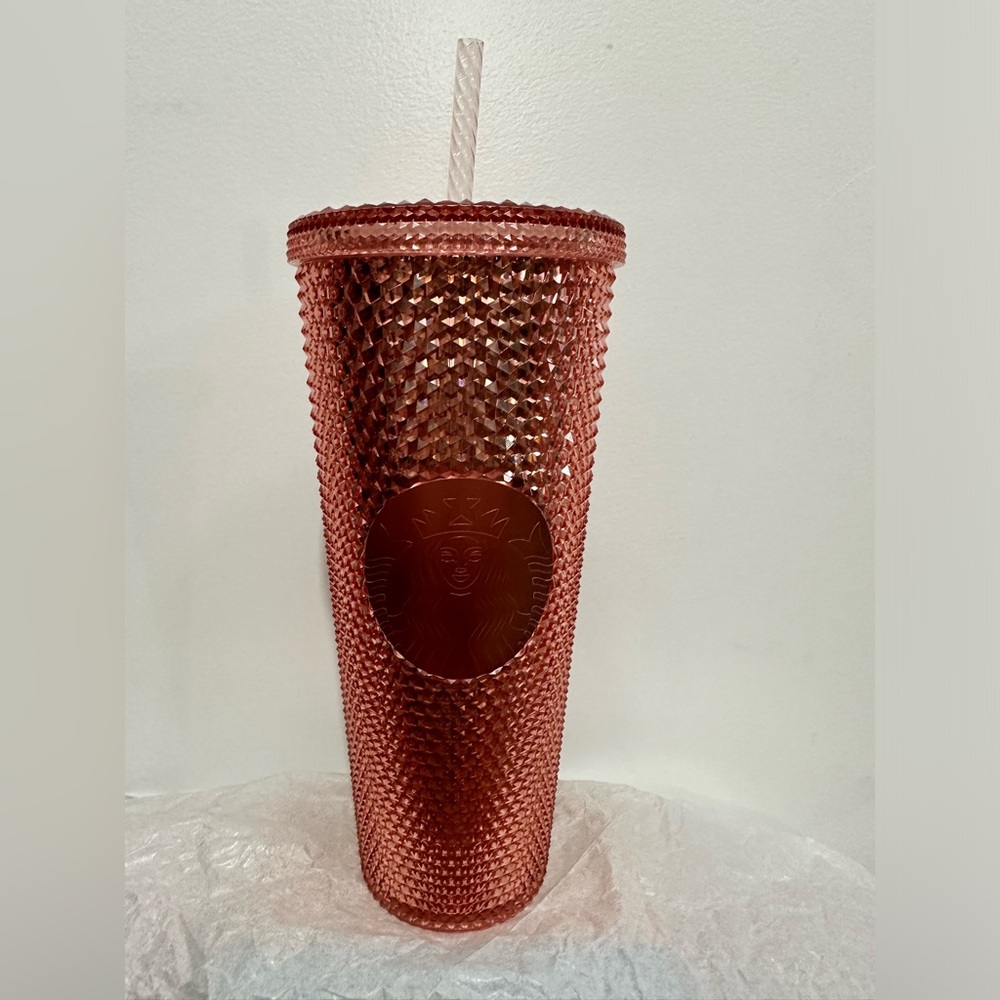 Starbucks Rose Gold studded cold cup tumbler NEW
